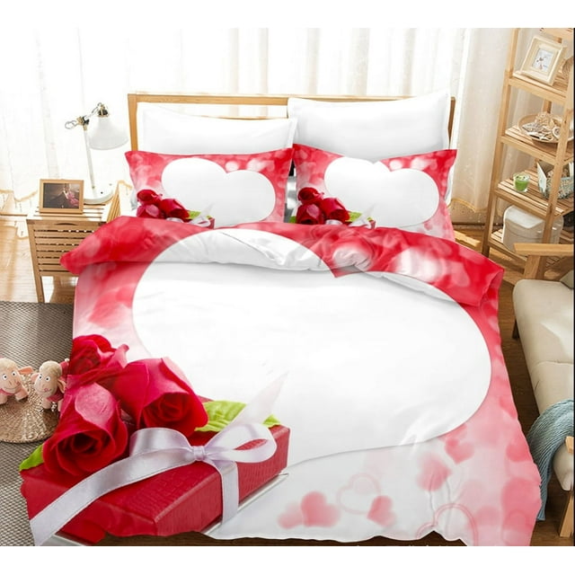 Valentines Bedding Twin Full Queen King Sizes Heart Duvet Cover Set