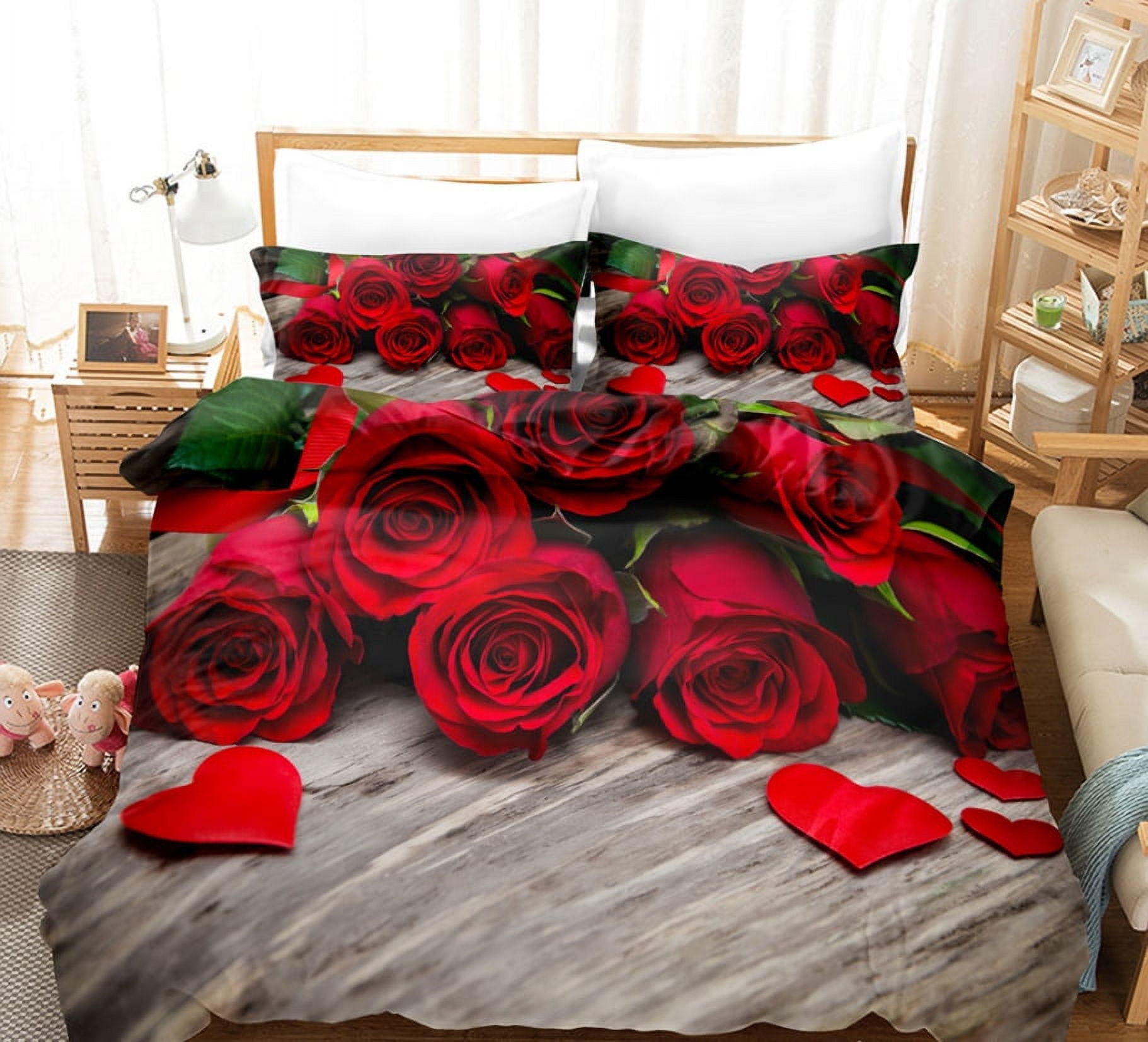 Valentines Bedding Twin Full Queen King Sizes Heart Duvet Cover Set