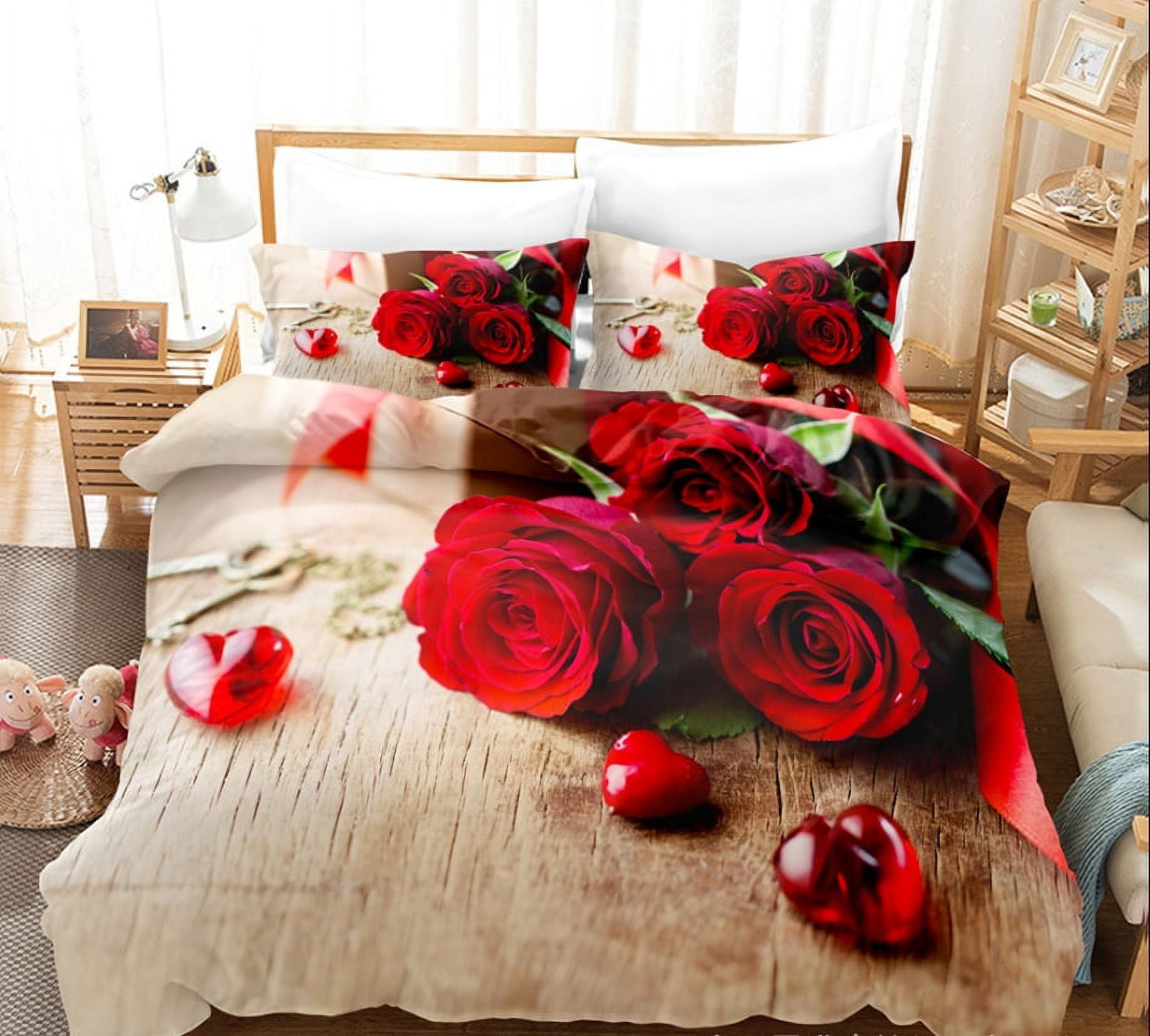 Valentines Bedding Twin Full Queen King Sizes Heart Duvet Cover Set