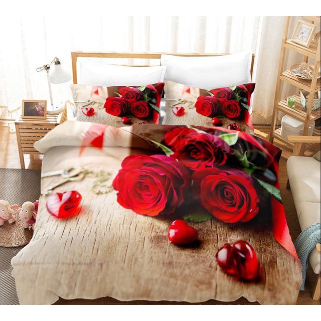 Valentines Bedding Twin Full Queen King Sizes Heart Duvet Cover Set
