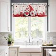 thumbnail image 1 of Valentines Birthday Gifts Window Curtain Kitchen Valance for Living Room Valentines Day Red Love Romantic Gnome Black and White Buffalo Plaid Farmhouse Rod Pocket Curtain Valance 1 Panel 54x18 Inch, 1 of 6