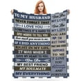 thumbnail image 1 of Valentines Blanket Valentine's Day Gifts for Husband from Wife Anniversary Birthday Gifts Micro Fleece Throw Blanket for Men Him Husband Birthday Gift Christmas Wedding Anniversary Presents 50"x60", 1 of 5
