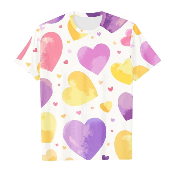 Valentines Boys Shirt Short Sleeve Graphic T-Shirts Crewneck Casual Pullover Girls Shirts Size 4-5 Years