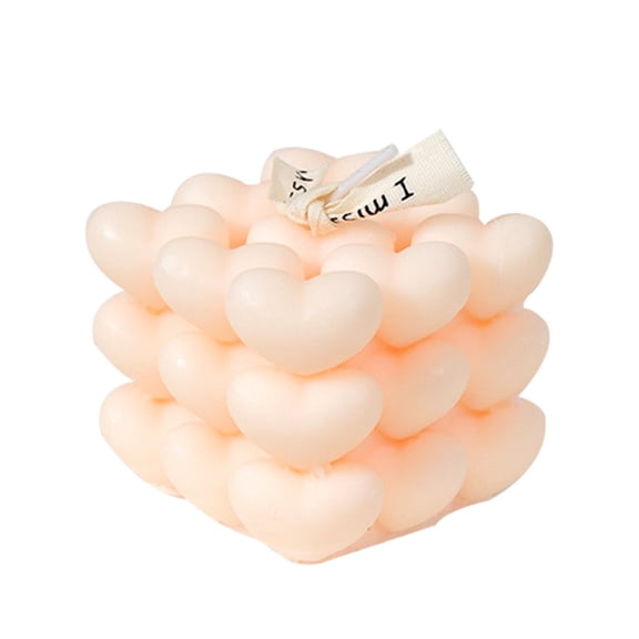 Valentines Bubble Candle, Heart Shape Candle, Scented Candle, Soy Wax Candle, Decorative Cube Candle, Aromatherapy Candle for Home Wedding Birthday Kitchen Aesthetic Decor