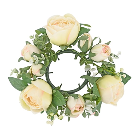 Valentines Candle Rings, Valentines Candlestick Wreath, Plastics candlestick garlands with Red Berries Pines Cones