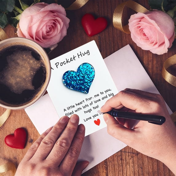 Valentines Cards for Mom, Double-Sided Pocket Hug Note with String, Heartfelt Message Card, Gift for Mother or Grandmother
