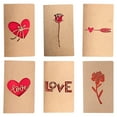 thumbnail image 1 of Valentines Cards with Envelopes 6 PCS Valentines Day Cards Bulk Kraft Romantic Die Cut Design, 1 of 1