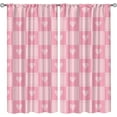 thumbnail image 1 of Valentines Checkered 2 Panels Set Window Curtains, Pink Love Heart Buffalo Plaid Rod Pocket Window Treatment Drapes, Dust-Proof Easy to Clean Curtains for Living Room Bedroom Kitchen-W42xL63in, 1 of 6