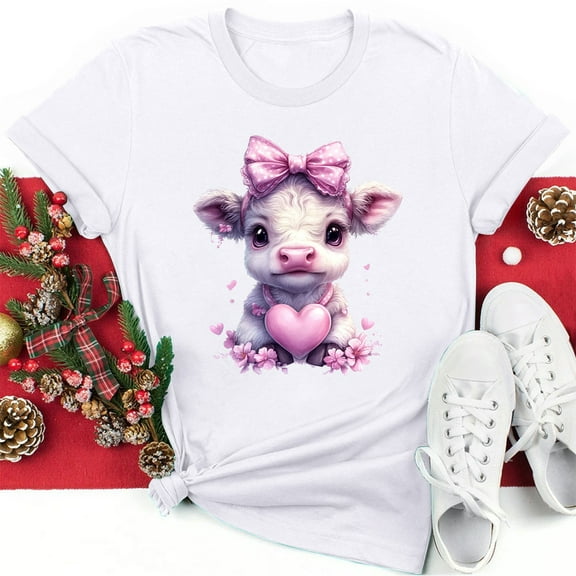 Valentines Clothes Under 10.00 TMOYZQ Womens Plus Size T-Shirts Trebdy Red Rose Graphic Casual Blouse Loose FIt Short Sleeve Crew Neck Pullover Tops