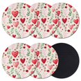 thumbnail image 1 of Valentines Coasters Set of 6, Absorbent Coasters for Drinks, Pink Red Love Heart Green Botanical Spring Coaster for Desk Coffee Table Protection, Home Decor House Warming Gifts 4", 1 of 8