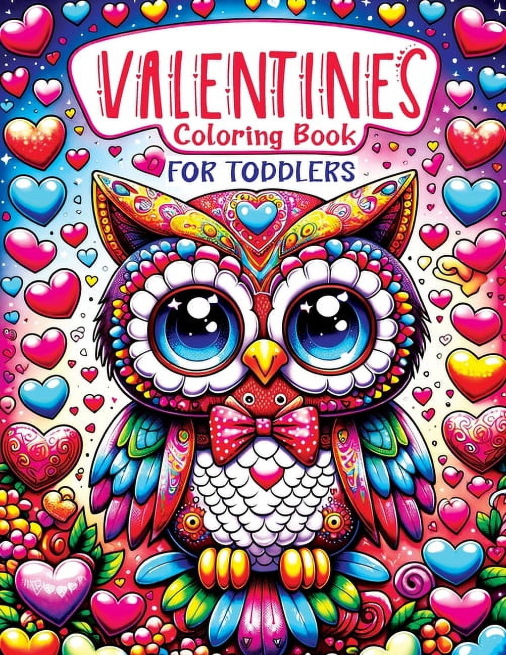 Valentines Coloring Book for Toddlers: Simple, Happy Little Kawaii Animals Featuring a Unicorn, Mermaid, Dinosaur, and a, (Paperback)