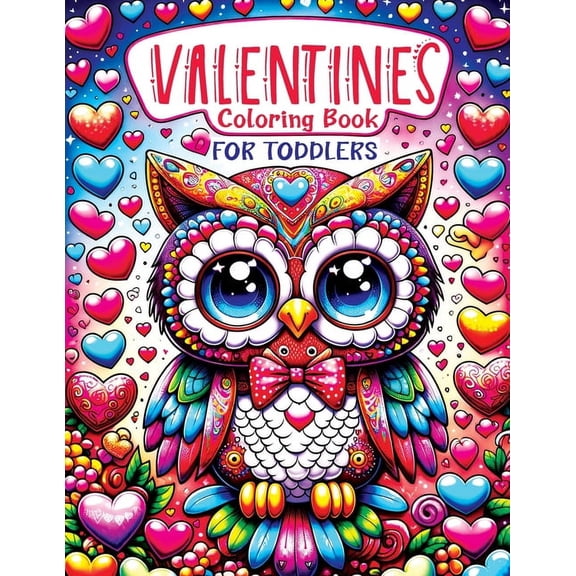 Valentines Coloring Book for Toddlers: Simple, Happy Little Kawaii Animals Featuring a Unicorn, Mermaid, Dinosaur, and a, (Paperback)