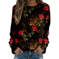 thumbnail image 1 of Valentines Crew Neck Sweatshirt for Women Casual Love Heart Print Hoodless Sweatshirt Pullover Tops Long Sleeve Workout Shirts Relaxed Fit Valentine's Day Blouse Oversized Sweatshirt for Women, 1 of 5