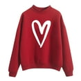 thumbnail image 1 of Valentines Crew Neck Sweatshirts Women Love Heart Graphic Hoodless Sweater Casual Valentine's Day Pullover Tops Festival Clothing Oversized Sweatshirts for Women, 1 of 4