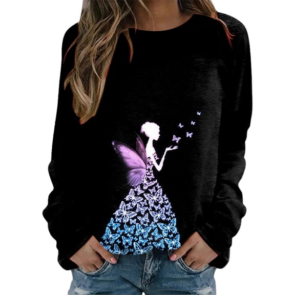 Valentines Crewneck Sweatshirts Women Casual Long Sleeve Hoodless Sweatshirt Funny Print Pullover Tops Workout Shirts Valentine's Day Blouse Relaxed Fit Womens Sweatshirts
