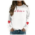 thumbnail image 1 of Valentines Crewneck Sweatshirts Women Love Heart Graphic Shirts Casual Long Sleeve Valentines Day T Shirt Classic Fit Pullover Tops Women Sweatshirt, 1 of 4