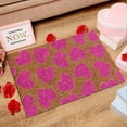 thumbnail image 1 of Valentines Crystal Fleece Door Mat 16'' x 24'' Valentine's Day Welcome Mat Doormat Valentine's Day Love Heart Outdoor Rug Non Slip Mat Low-Profile Romantic Heart Front Door Mat for Porch Entryway B, 1 of 3