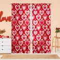 thumbnail image 1 of Valentines Curtains for Living Room,Romantic Pink Red Love Heart Semi Sheer Curtains 84 Inches Long 2 Panels,Cute Groovy Window Drapes for Bedroom Abstract 60s 70s Retro Curtains,Valentine''s Day, 1 of 5