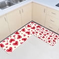 thumbnail image 1 of Valentines Day 2 Pieces Kitchen Mats Floor Area Rug Set Retro Romantic Love Heart on Beige Non-Slip Doormat, Indoor Water Absorbent Standing Runner Rugs for Home Decor Sweet Hearts, 1 of 6