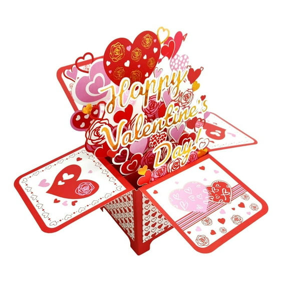 Valentines Day 3D Greeting Pop Up Card,Romantic Anniversary Card for Wife,Husband,Her,Him,Couple, Includes Envelope and Note Tag