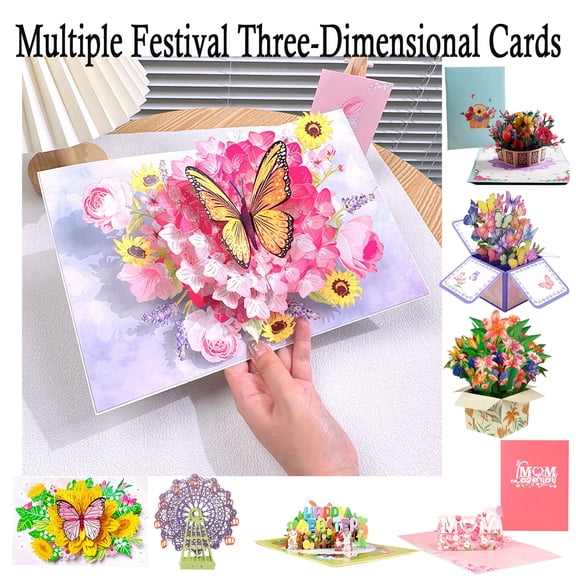 Valentines'Day 3D Pop Up Greeting Card, Love Romantic Wedding Gift Card, Valentine's Day Handmade Paper Sculpture, Three-Dimensional Birthday or Anniversary Greeting Card, HAODEJW, Red