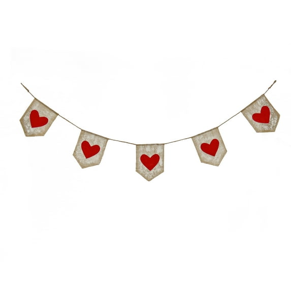 Valentines Day 6' Valentine’s Red Heart Jute Garland by National Tree Company