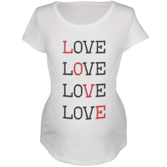 Valentines Day - All About Love White Soft Maternity T-Shirt - Small