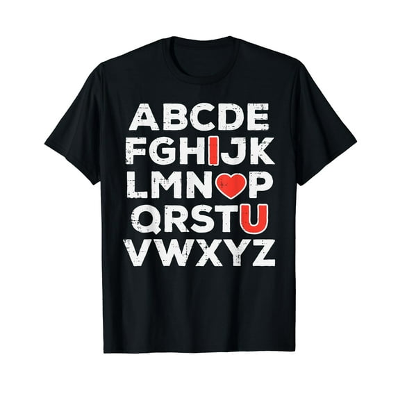 Valentines Day Alphabet Abc Love You Teacher Men T-Shirt
