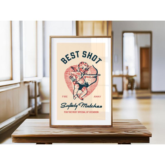 Valentines Day Art Retro Valentine Poster Cupid Poster Kitchen Wall Art Valentine Winter Kitchen Decor , Poster Print Only