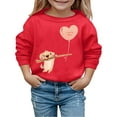 thumbnail image 1 of Valentines Day Baby Girl Outfit Crew Neck Sweatshirt Lover Themed Letter Print Long Sleeve Pullover Kids Clothes Boys for Toddler Girl 3-4 Years, 1 of 4