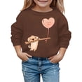 thumbnail image 1 of Valentines Day Baby Girl Outfit Crew Neck Sweatshirt Lover Themed Letter Print Long Sleeve Pullover Toddler Hoodie for Toddler Girl 18-24 Months, 1 of 4