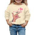 thumbnail image 1 of Valentines Day Baby Girl Outfit Crewneck Sweatshirt Lover Heart Letter Print Long Sleeve Pullover Toddler Clothes for Toddler 18-24 Months, 1 of 4