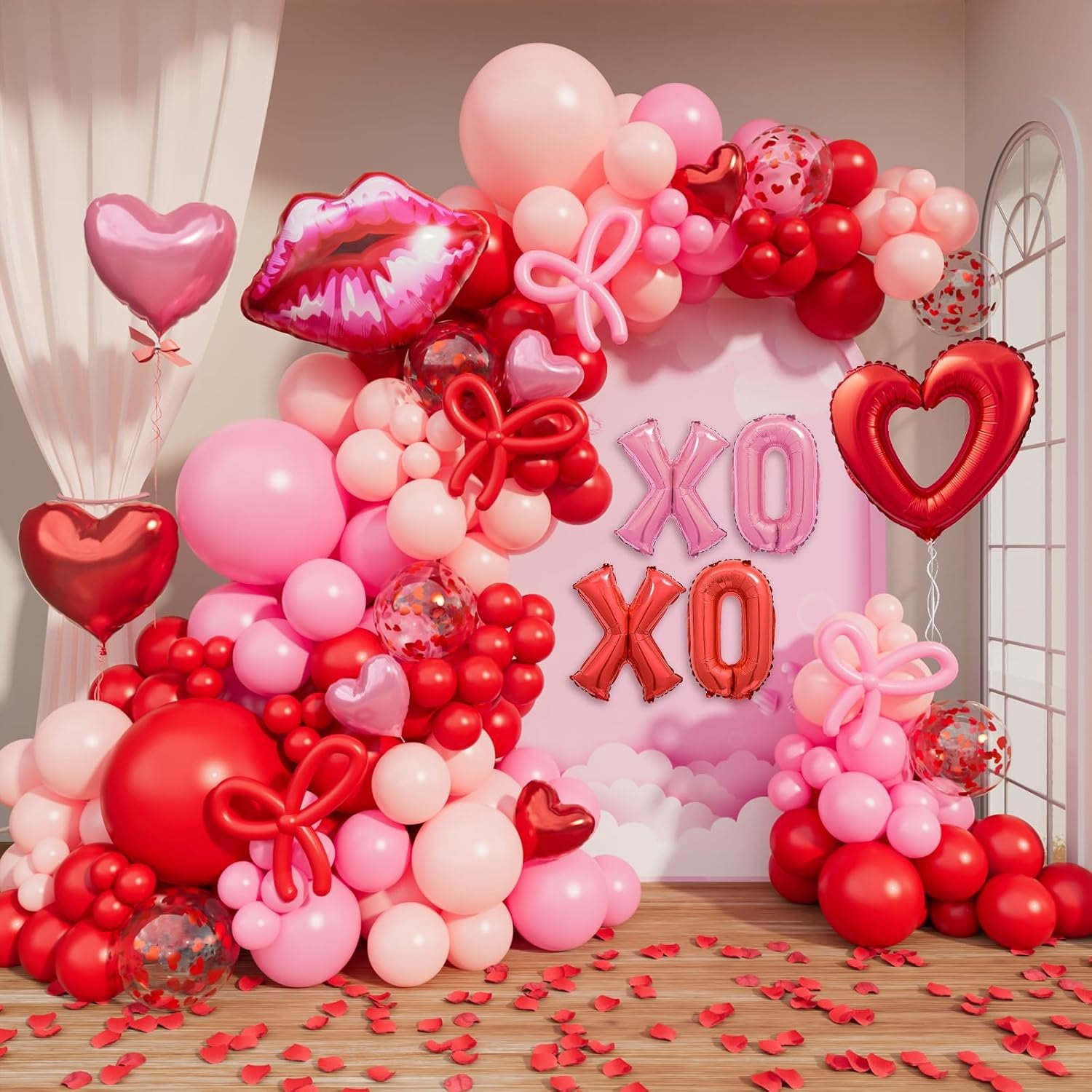 Valentines Day Balloon Arch Garland Kit, 161 count Red Rose Balloons ...