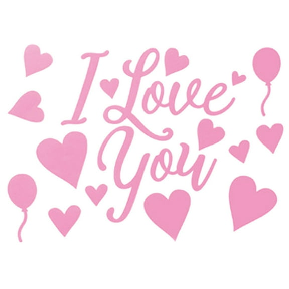 Valentines Day Balloon Sticker 2 Pack I Love You Bobo Party PVC Letter Stickers Red Pink Yellow Balloon Decals Paster for DIY Birthday Mother's Day Wedding Party Decoration Supplies