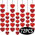 thumbnail image 1 of Valentines Day Banner Heart String Garland Red Heart Hanging String Garland For Valentines Wedding Anniversary Festival Party Supplies, 12 Strings, 1 of 6