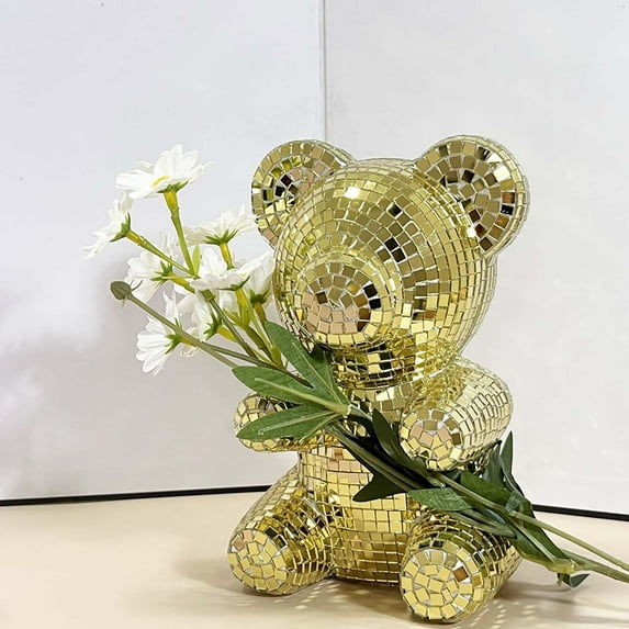 Valentines Day Bear,Christmas Mirror Bear Decoration Mirror Bear Valentine'S Day Birthday Gift Christmas Reflective Decoration Ornament Bear