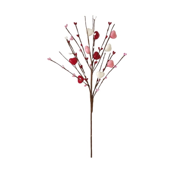 Valentines Day Branch Decoration, Heart Shaped Berry Picks, Red amd Pink Berry Stem, 17.7 Inch Artificial Flowers for Valentine’s Day Gifts, Wedding, Propose, Anniversary Vase Home Decor