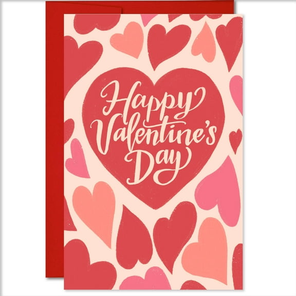 Valentines Day Card Hearts Greeting Card - 5.3x8 - Made in the USA
