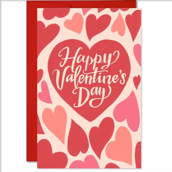 Valentines Day Card Hearts Greeting Card - 5.3x8 - Made in the USA