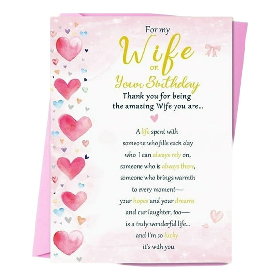 Valentines Day Cards Gifts for Wife from Husband, Unique Wife Valentines Day Gifts for Her -8x5.3 Inches