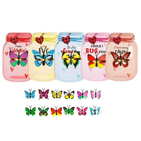 Valentines Day Cards for Kids - 30 Pack Love Animal Card Set with Toy Insects, Fun Valentine Exchange Cards for Boys Girls School Classroom Party Favors,A