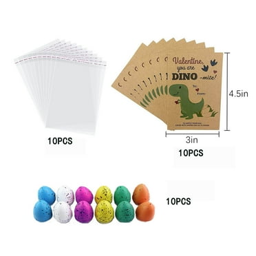 Valentines Day Cards for Kids School Classroom, 10/15 Pack Valentines Hatching Dinosaur Eggs Cards, Valentine's Day Exchange Gifts for Kids Boys Girls, Valentine Party Favors