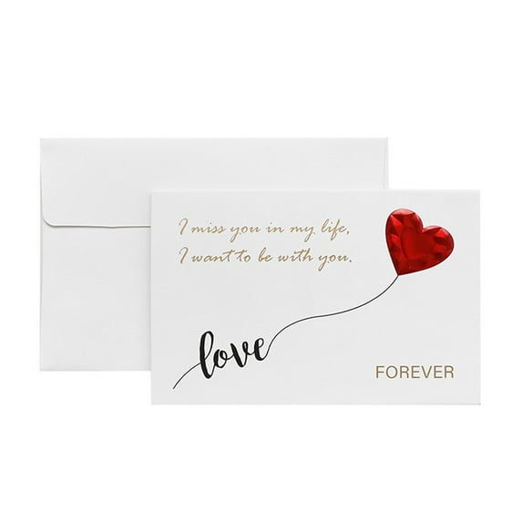 Valentines Day Cards for Him and Her - Sweet Romantic Greeting Card with Envelope - Anniversary Present for Husband Wife Girlfriend Boyfriend