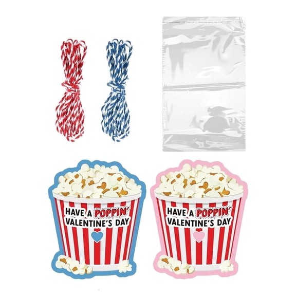 Valentines Day Cartoon Inspired Popcorns Markers In 2 Sizes For Bulk Wrapping And School Functions