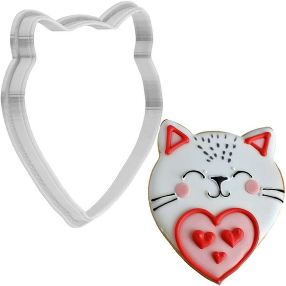 Valentines Day Cat Cookie Cutter 4 Inch Made in USA by WONDERTORY