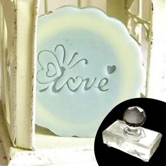 Valentines Day Clear Acrylic Handmade Soap Stamp Love Heart Rose Pattern Chapter