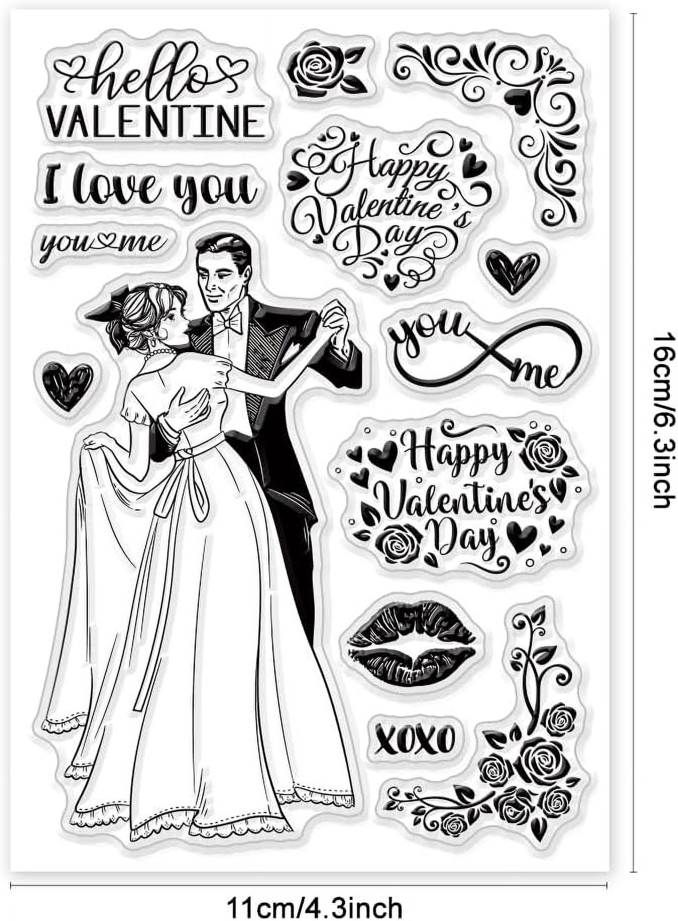 Valentines Day Clear Stamps Dancing Couple Stamps for Card Making Love ...