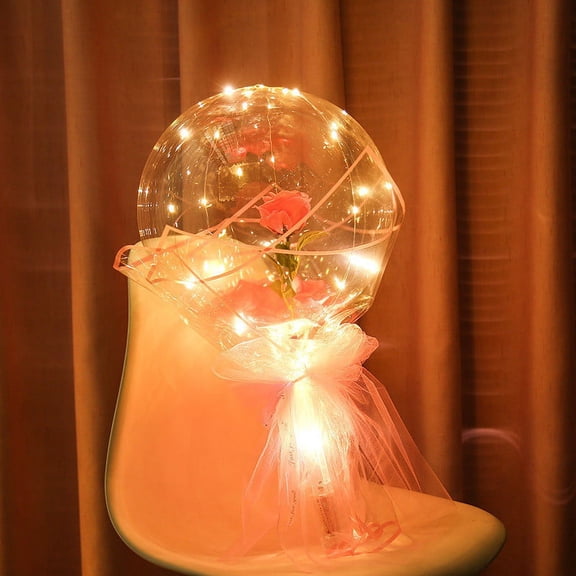 PRETXORVE Valentines Day Decorations, Valentine's Day Gift Rose Inflatable Bouquet Luminous Rose Proposal Bouquet