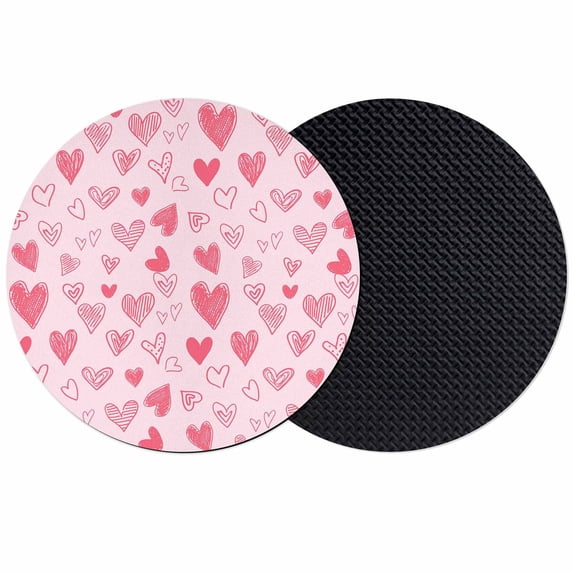 Valentines Day Coasters Set of 2, Absorbent Coasters for Drinks, Pink Love Heart Coaster for Desk Coffee Table Protection, Home Decor House Warming Gifts 4"