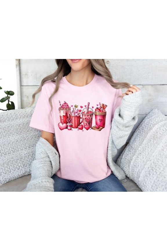 Valentines Day Coffee, Women Cupid Coffee, Coffee Hear, Coffee Lover, Valentine Shirt, White Tshirt